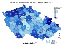 Porovnání vybraných rizikových faktorů v rámci jednotlivých okresů v ČR v roce 2021